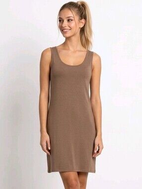 Sarah Pacini Women's Tank Tunic Dress Size XL Scoop Neck Modal Spandex Brown